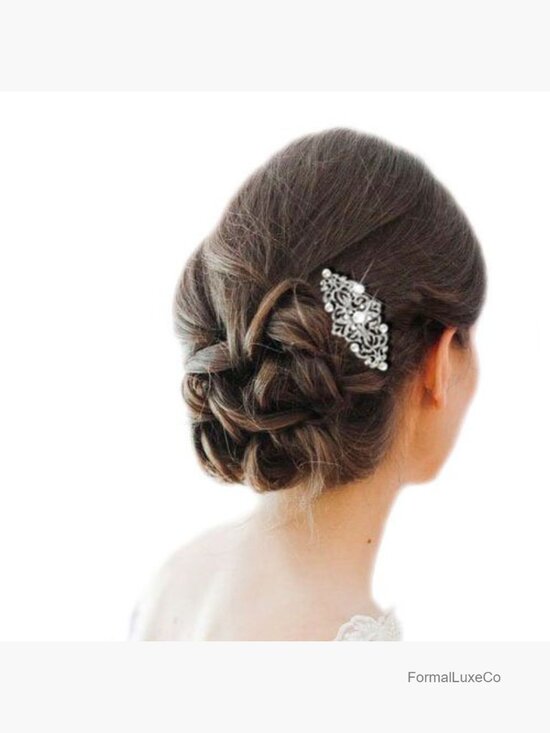 Vintage Wave Hair Comb with Simulated Pearl and Crystal Accents main image 5